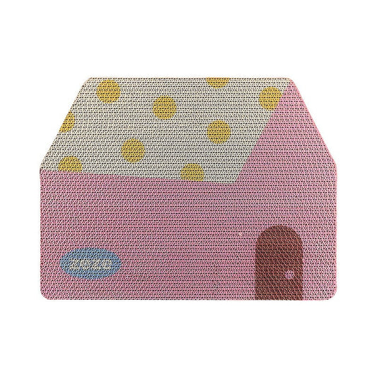 ZEZE Polka Dot House Cat Scratcher - Pink Cottage