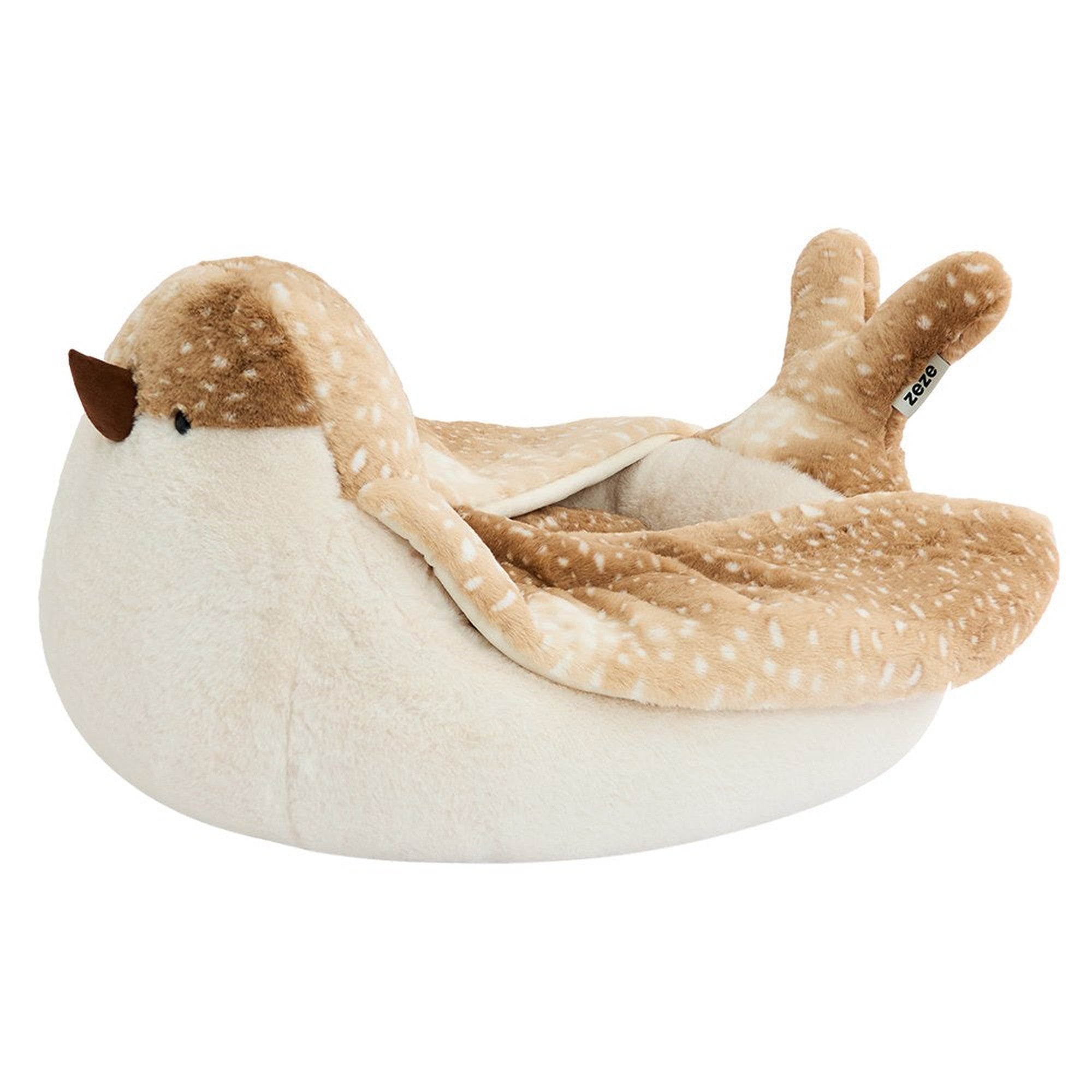 ZEZE Puff Bird sparrow cat and small dog bed, side view on white