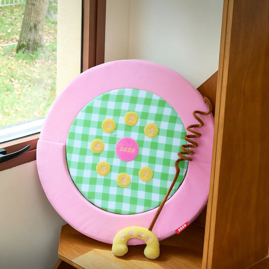 Retro Telephone cushion unfolded flat as a round mat