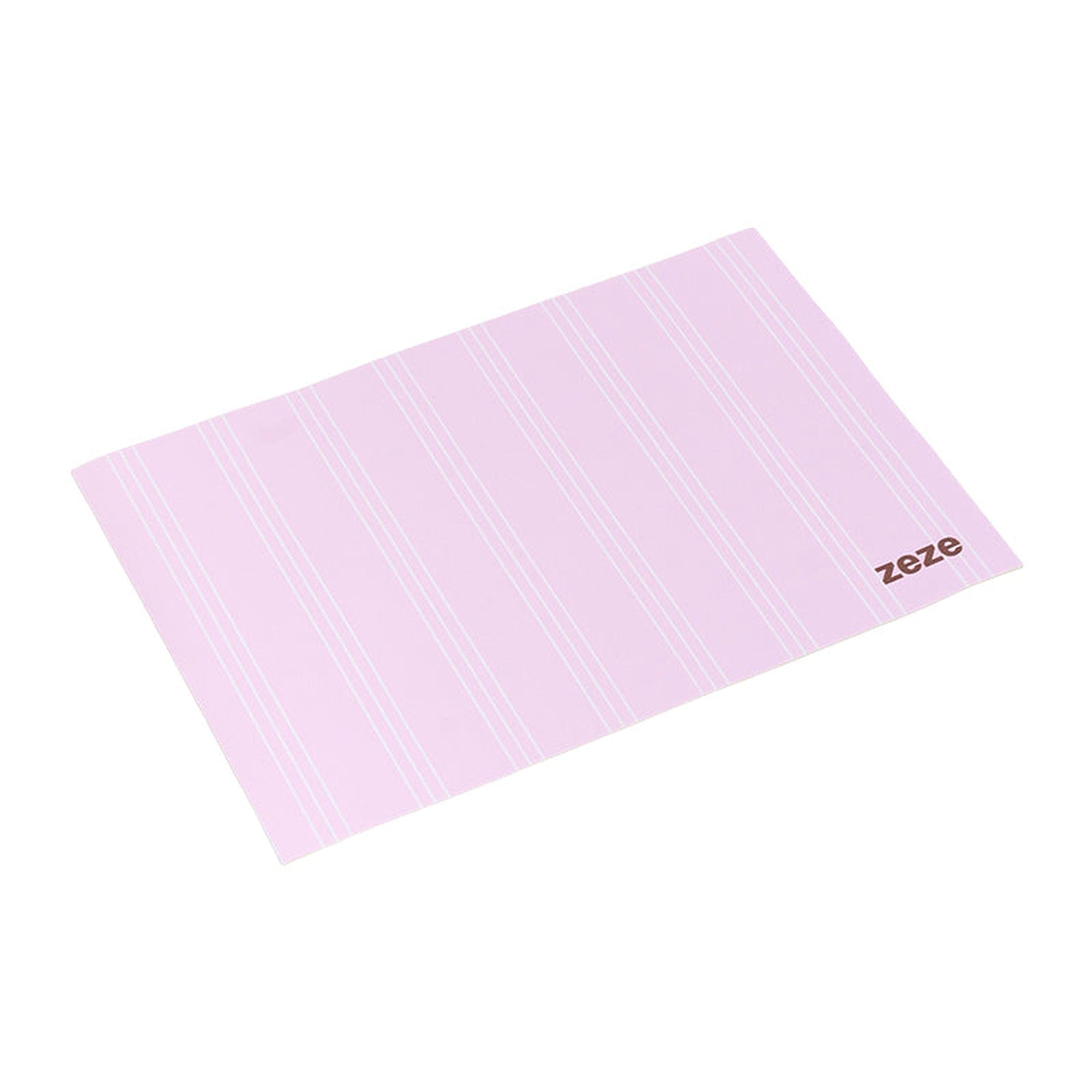 ZEZE Striped Pet Food Mat - Strawberry Cream